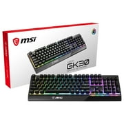 MSI Gaming Backlit RGB Dedicated Hotkeys Anti-Ghosting Water Resistant Mechanical Feel Gaming Keyboard (Vigor GK30 US)
