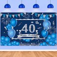 thumbnail image 2 of Azul 40th Birthday Decoraciones Banner para Hombres Mujeres, Azul Marino Plata Feliz 40 Cu ZELARO ZELARO, 2 of 2