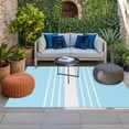 thumbnail image 2 of Aqua White Stripe Outdoor Rug for Patio/Deck/Porch, Non-Slip Large Area Rug 6 x 9 Ft, Modern Rustic Vertical Striped Indoor Outdoor Rugs Washable Area Rugs, Reversible Camping Rug Carpet Runner, 2 of 8