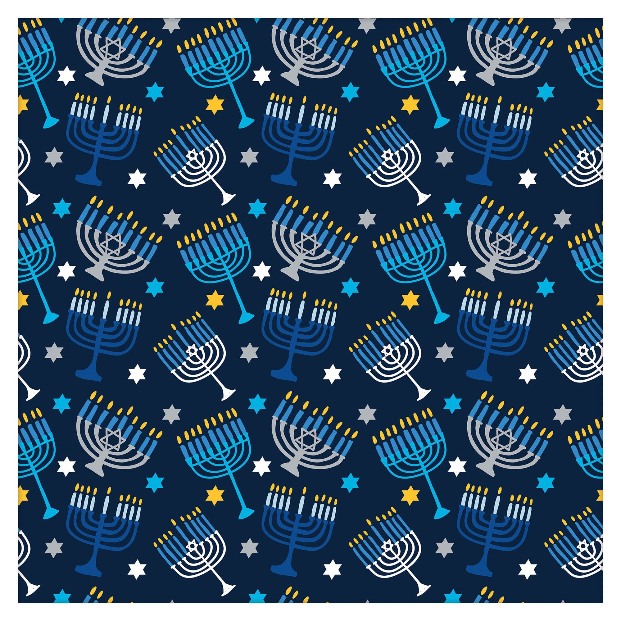 Hanukkah Menorahs Gift Wrap