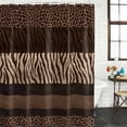 thumbnail image 2 of Animal Print Bathroom Shower Curtains with 12 Hooks Waterproof Shower Curtain for Stalls and Bathtubs Abstract Leopard Zebra Skin Texture Brown Decorative Bathroom Privacy Curtain 36x72 Inches, 2 of 9