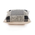 thumbnail image 2 of Ox Bay Plaid Checks Pin Stripes Tufted Cotton Throw Pillow, 18 in. x 18 in., Black, 2 of 5