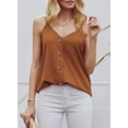 thumbnail image 1 of Blusas sin mangas informales sueltas con cuello en V y botones para mujer Ormromra  HMYH012-13, 1 of 1