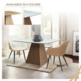thumbnail image 6 of LeisureMod 47" Square Dining Table with Sintered Stone Top Ash Wood and Iron Pedestal Base Easy Assembly Seats 4 Person for Kitchen, Office, and Cafes Zephry Collection in White, 6 of 14