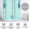 thumbnail image 5 of Extra Long 72"x84" Aqua Blue Beach Shower Curtain Set with Hooks,Starfish Shell Bathroom Curtain,Waterproof Washable Fabric for Bathroom Decor, 5 of 5