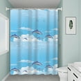 thumbnail image 6 of AuroraX Winter Shower Curtain Set,Blue Waterproof Plastic 72x31 Inch Bathroom Curtain with 6 Hooks,Home Fall Bathroom Decor, 6 of 6