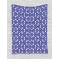 thumbnail image 1 of Indigo Tapestry, Indian Oriental Design with Flower Leaves Rectangular Shaped Image, Wall Hanging for Bedroom Living Room Dorm Decor, 40W X 60L Inches, White Dark Blue and Sky Blue, by Ambesonne, 1 of 1