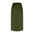 thumbnail image 4 of Levmjia Women's Satin Midi Skirt Elegant A-Line Silk High Waisted Side Zipper Stretch Comfortable Casual Work Office Long Skirt, 4 of 9