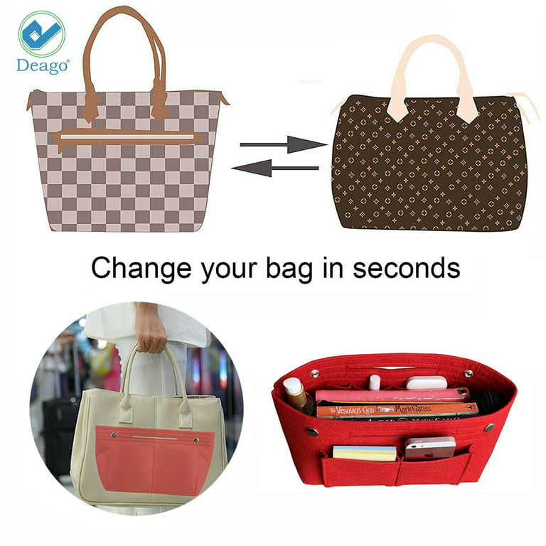Deago Portable Purse Handbag Organizer Felt Makeup Cosmetic