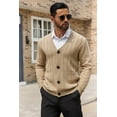 thumbnail image 3 of COOFANDY Men's Cardigan Sweater Cable Knit V Neck Button up Sweaters Ribbed Cardigan Sweater with Pockets Khaki L, 3 of 4