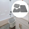 thumbnail image 6 of 3 Pieces Non Slip Bathroom Rug Set Bath Mat Toilet Lid Cover Rug Washable Floor Mat for Shower Bathtub Kitchen Laundry Room Bathroom Light Grey, 6 of 8