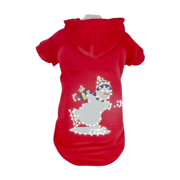 Pet Life LED Lighting Holiday Snowman Hooded Sweater Pet Costume