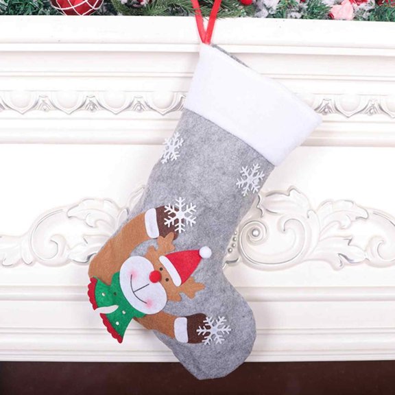 Vlemua Christmas Carnival Cute Christmas Stocking Santa Claus Candy Sock Bag Xmas Tree Hanging Decor Gift Christmas Decorations 2024