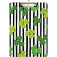 thumbnail image 2 of FMSHPON Striped Shamrock Clipboard Hardboard Wood Nursing Clip Board and Pull for Standard A4 Letter 13x9 inches, 2 of 8