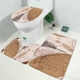 thumbnail image 2 of Brown Boho Plant Pattern Bathroom Rugs Sets 3 Piece,Toilet Cover Set,Absorbent Non Slip Bathroom Mats Sets with U-Shaped Contour Rug Toilet Rug Set, 2 of 5