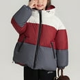 thumbnail image 7 of UQJfacai Girls Winter Coat Color Block Hooded Puffer Jacket Kids Lightweight Warm Quilted Padded Down Jackets with Pockets 1-12 Years, 7 of 7