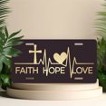 thumbnail image 4 of Faith Hope Love Gold Front License Plate, Metal License Plate, Funny Standard Plates Personalized Novelty Decorative For Men/Women/Boys/Girls Car 6×12 Inch, 4 of 6