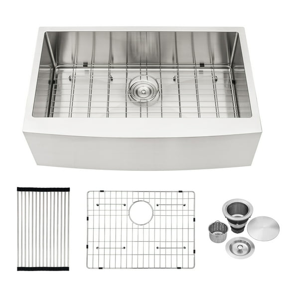 Rainlex Farmhouse Apron Single Bowl Stainless Steel Kitchen Sink