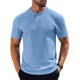 thumbnail image 1 of Camiseta COOFANDY de punto casual de manga corta para hombre, azul claro, 1 of 9