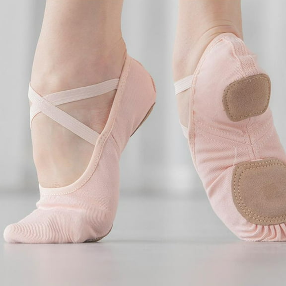 FOLOYORI 1 Pair Soft Ballet Shoes Cowhide Wide Fitting for Women Suitable for Yoga and Multiple Dance Styles