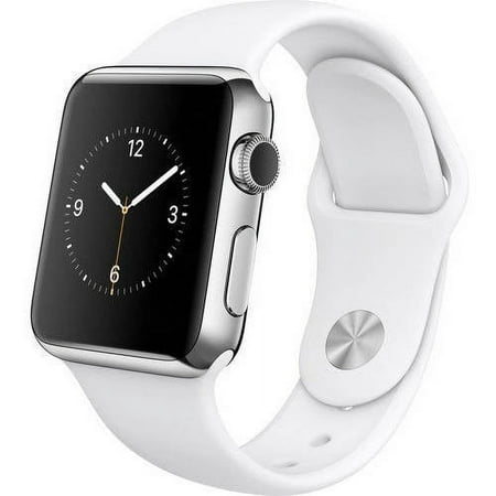 Restored Apple Watch 38mm Stainless Steel Case with White Sport Band (Refurbished)