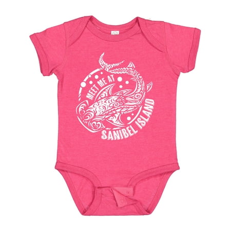 

Inktastic Meet Me at Sanibel Island Shark Design Gift Baby Boy or Baby Girl Bodysuit