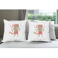 thumbnail image 6 of Ambesonne Cat Throw Pillow Cover 4 Pack, Samurai Figh Kitty Ninja, 16", Red Brown, 6 of 7