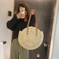 thumbnail image 6 of Honeeladyy Clearance under 10$ Women's Fashion Retro Woven Shoulder Bag Floral Handbag Woven Bag Beach Bag, 6 of 8
