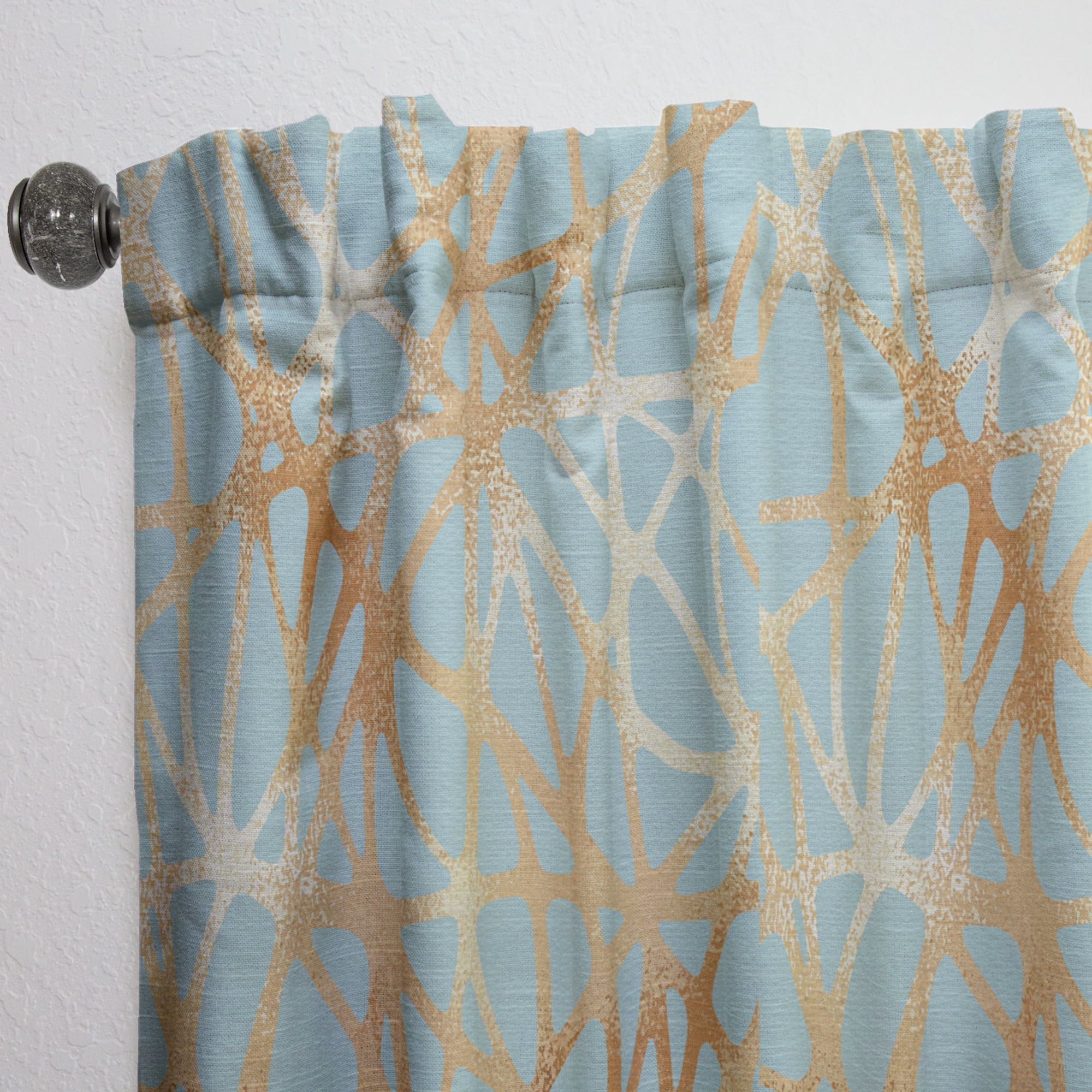 Designart 'Metallic Golden Luxury Geometrics XII IV' Mid-Century Modern Curtain Panel