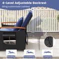 thumbnail image 6 of Gymax Patio Rattan Daybed Set w/Cushioned Loveseat & Storage Ottoman for Porch Outdoor Navy, 6 of 10