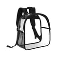 thumbnail image 2 of Mochila transparente de PVC impermeable, informal, mini mochila transparente para Negro, 2 of 9