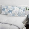 thumbnail image 4 of Blue Grey Coastal Small Pillow Covers,Sea Turtle Nautical Coral Summer Beach Breathable Throw Pillow Cases with Invisible Zipper,Decorative Pillowcase Pillows Protectors for Sofa Bed Chair 12"x20", 4 of 9