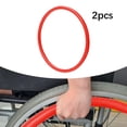 thumbnail image 4 of Fundas de empuje manual para silla de ruedas, antideslizantes, fáciles de quitar y limpiar, repuesto de 24 pulgadas rojo, 4 of 7