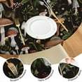 thumbnail image 4 of Brown Mushroom Plant Black Pattern Round Fitted Tablecloth with Elastic Edge,Dining Table Cover Waterproof,Outdoor Round Tablecloth for Camping,Dining,Indoor and Outdoor, 4 of 7