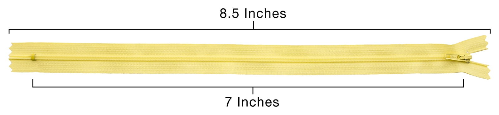 YKK® #3 Lightweight Closed-End Zipper, 7 Inch Length, Primrose 503 (100 Pack)