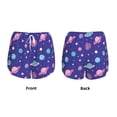 thumbnail image 3 of Rateoe Space Printed 2 in 1 Women's Workout Shorts for Athletic Gym Running Shorts with Phone Pockets-X-Large, 3 of 7