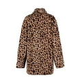 thumbnail image 6 of Homenesgenics Jackets for Women Plus Size in Women's Leopard Faux-Fur Imitation Lapel Long Sleeve Coat Outwear Coat Jacket Brown M, 6 of 9