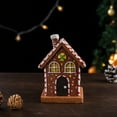 thumbnail image 4 of BinKFF 4.7 Inch Lighted Brown & White Gingerbread House - Decorative Elegant Light Up Faux Candy Christmas Village House Tabletop Decoration w/Timer Xmas Home Decor, 4 of 9