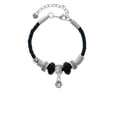 thumbnail image 2 of Delight Jewelry Silvertone Mini Rounded Paw Lil Sister Celtic Knot Leather Bead Bracelet, 7"+2" Extender, 2 of 4