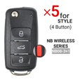 thumbnail image 2 of 5 piezas/lote KEYDIY NB08-3+1 mando a distancia universal 4 botones para Llave de coche KD900/-X2 MINI/-MAX color negro y plateado Yuxing, 2 of 5
