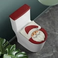 thumbnail image 3 of HELLHERO Santa Claus Decorations Elastic Fabric Toilet Seat Protector & Reusable Toilet Lid Dust Cover Set & Elastic Bottom for Household Elastic Edge, 3 of 8