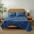 thumbnail image 1 of Mainstays Washed Ultra Soft Microfiber Bed Sheet Set, King, Washed Indigo, 4 Piece, 1 of 6