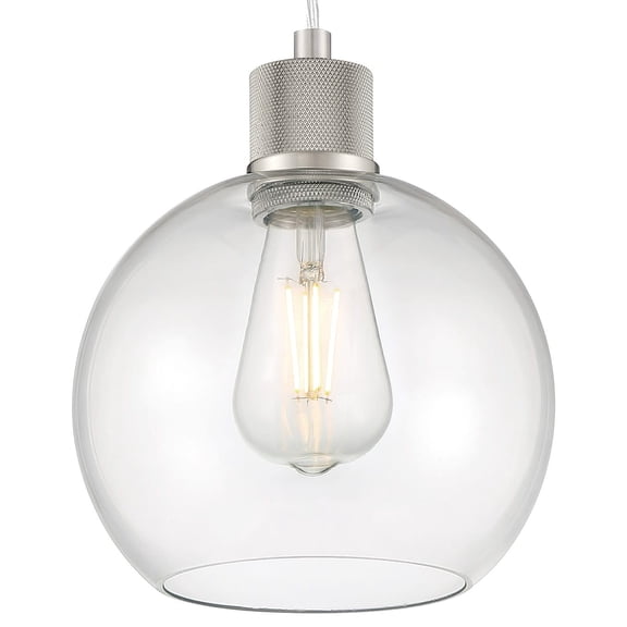 63142LEDDLP-BS/CLR Access Lighting Port Nine - 9W 1 LED Pendant In Transitional Style-9.5 Inches Tall and 7.5 Inches Wide-Brushed Steel Finish-Clear