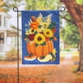 thumbnail image 2 of Floral Pumpkin Garden Linen Flag, 2 of 2