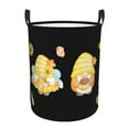 thumbnail image 1 of Balery Bee Happy Sunflower Gnomes Cesta de ropa redonda con asas, impermeable, independiente, para ropa, juguetes, dormitorio y familia-Medium, 1 of 6