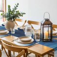 thumbnail image 6 of Navy Blue Ombre Round 13 Inch Placemats Set of 6, Modern Moire Gradient Watercolor HeatResistant Non Slip Place Mats for Dining Table, Wipeable Braided Kitchen Table Mats for Housewarming, 6 of 9