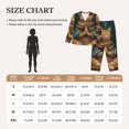 thumbnail image 2 of JUNZAN Surreal Meditating Cat Print Womens Pajama Sets,Long Sleeve Button Down for Women Pjs 2 piece, 2 of 5