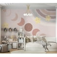 thumbnail image 4 of Kids Wallpaper Wall Mural - Moon Among Stars and Rainbows, 4 of 5