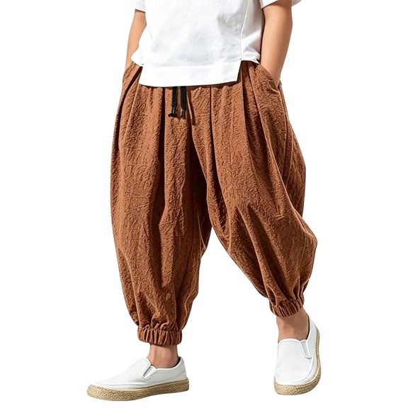 Ruyang Toddler Baby Boys Drawstring Harem Pant Lightweight Loose Fitting Sports Pants Kids Solid Breathable Casual Sweatpant