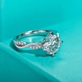 thumbnail image 2 of Silvago Jewel Brilliant 2.4 Ct Round Cut Lab Created Diamond Wedding Ring - Stamped 14k White Gold Over Ring - Twisted Wedding Anniversary Ring - Gift for Women's - Promise Engagement Ring, 2 of 9